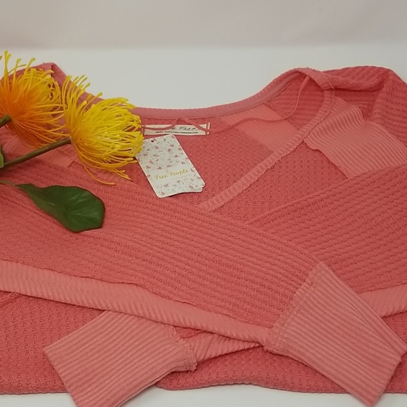 COPY - NWT FREE PEOPLE Orange Prairie Rose Thermal TOP - Picture 5 of 5